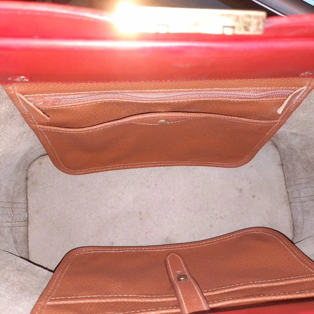 Dooney & Bourke Red Doctor Bag Hand Painted Vintage Doctor Bag - Picture 10 of 14